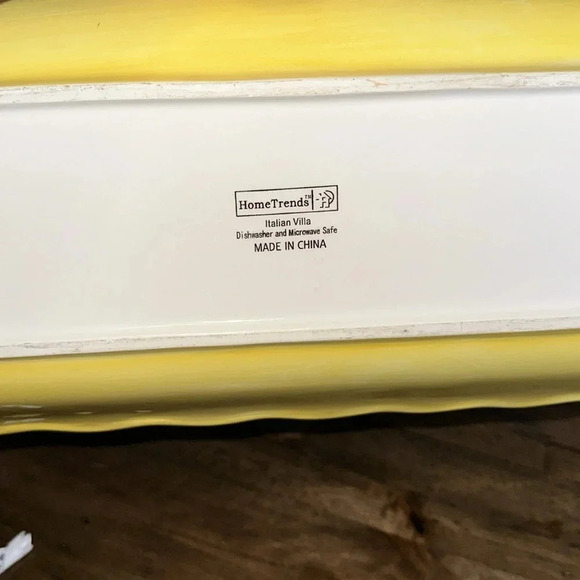 2 Italian Villa Pattern Rectangle Serving Dishes HomeTrends Yellow (2 matching) - Picture 4 of 16